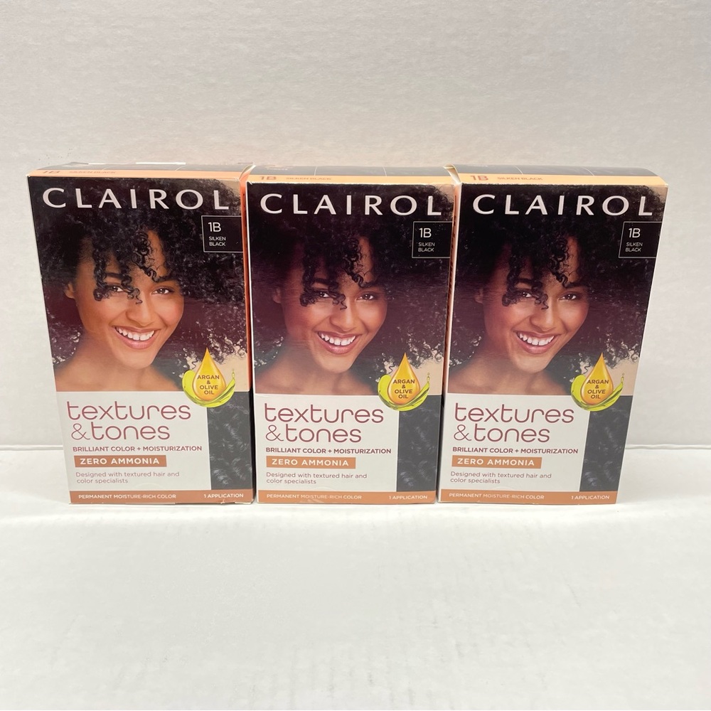 🔮$8🔮 Clairol Silken Black 1B Textures and Tones bundle of 3, permanent